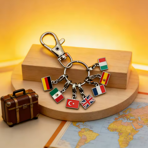 FlagCharm Travel Keychain